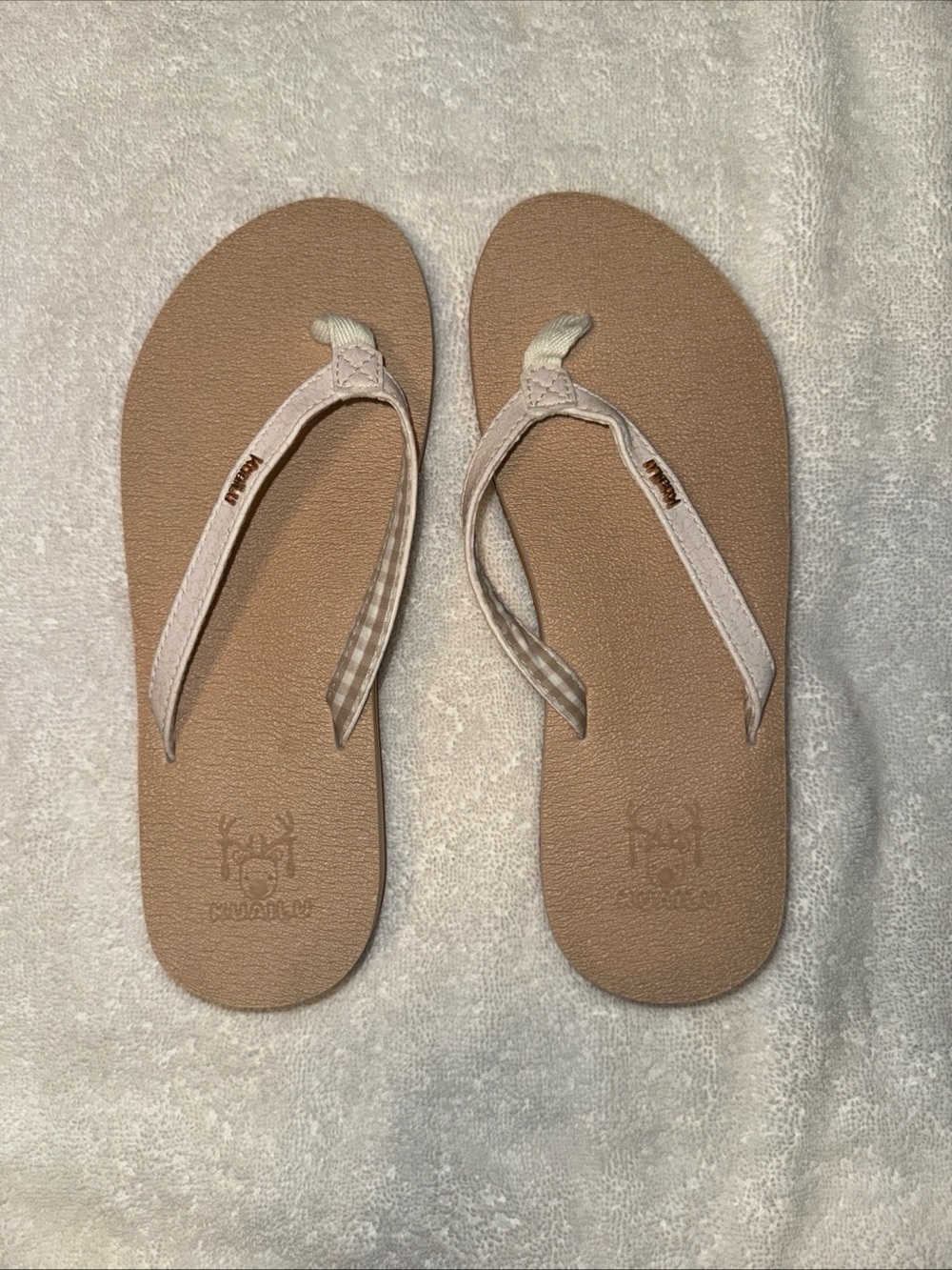 Women's Casual Tan Flip-Flop Sandals with Soft Straps